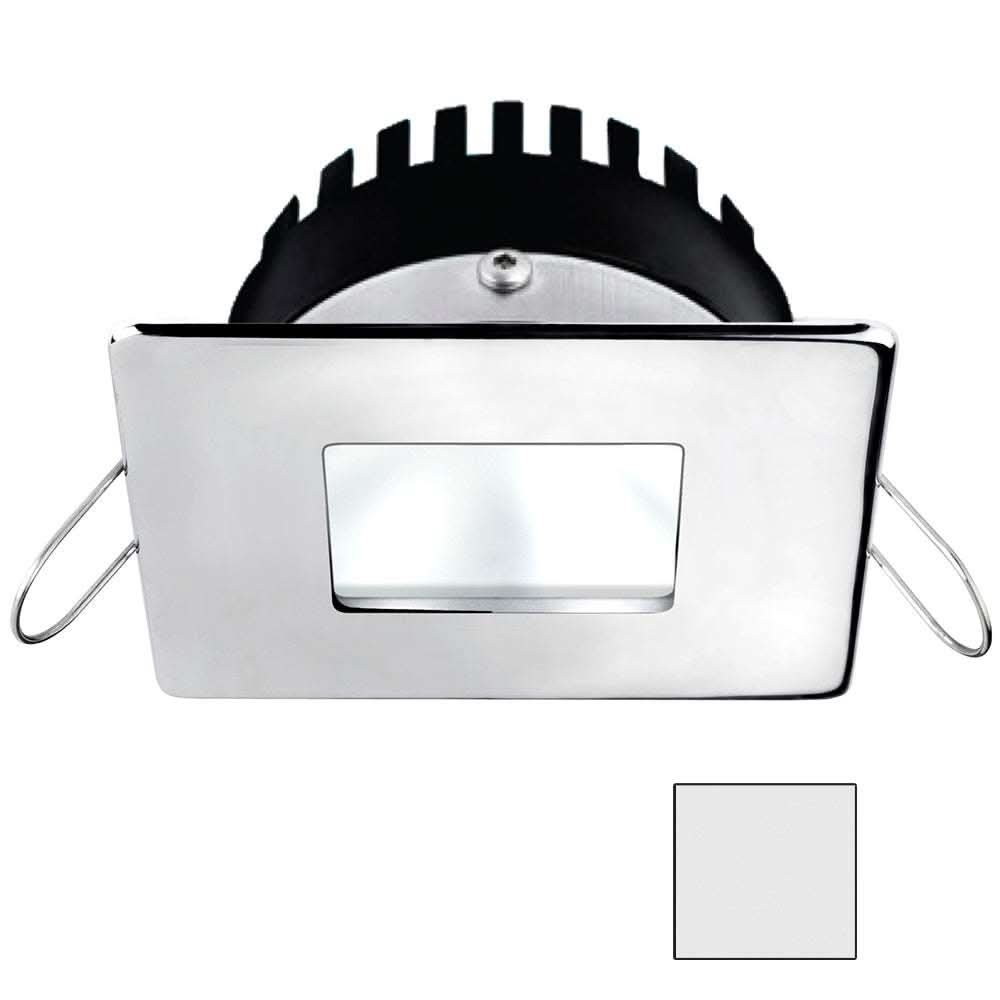 i2Systems Apeiron A506 6W marine LED spring mount light with polished chrome square trim and cool white illumination