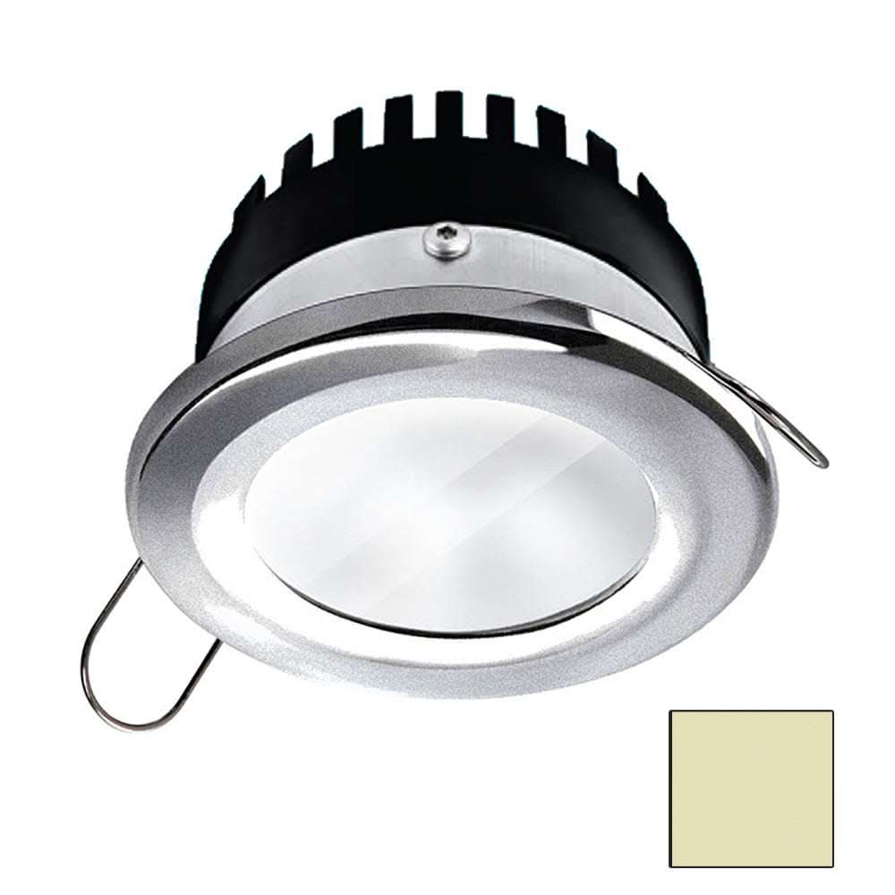 i2Systems Apeiron PRO A506 6W round spring mount warm white marine LED light with brushed nickel finish