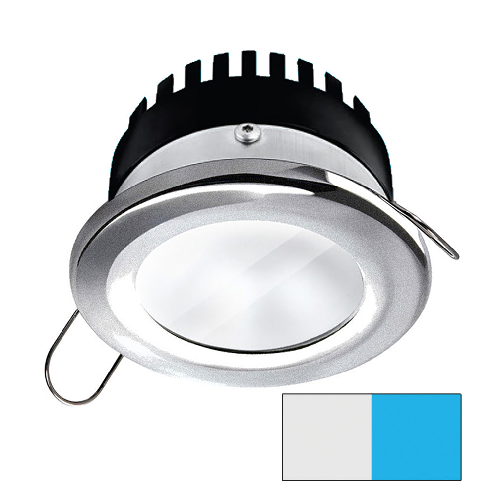 i2Systems Apeiron PRO A506 - 6W Spring Mount Light - Round - Cool White & Blue - Brushed Nickel Finish - A506-41AAG-E