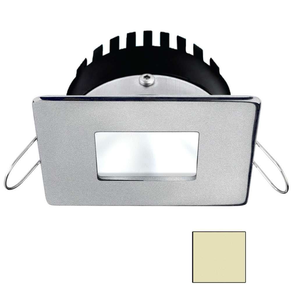 i2Systems Apeiron PRO A506 6W marine LED spring mount light with brushed nickel finish and warm white square design