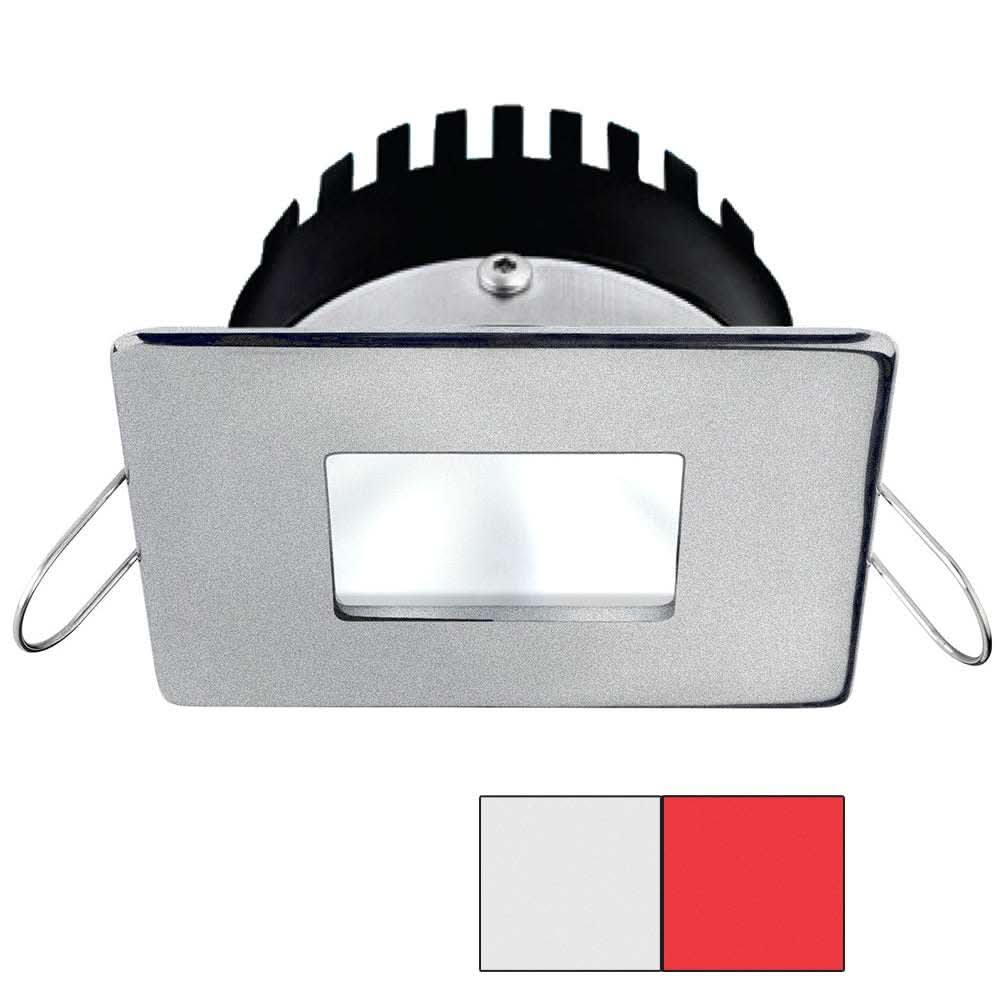 i2Systems Apeiron PRO A506 6W square spring mount marine LED light in brushed nickel with cool white and red color options