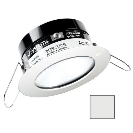 i2Systems Apeiron PRO A503 - 3W Spring Mount Light - Round - Cool White - White Finish - A503-31AAG
