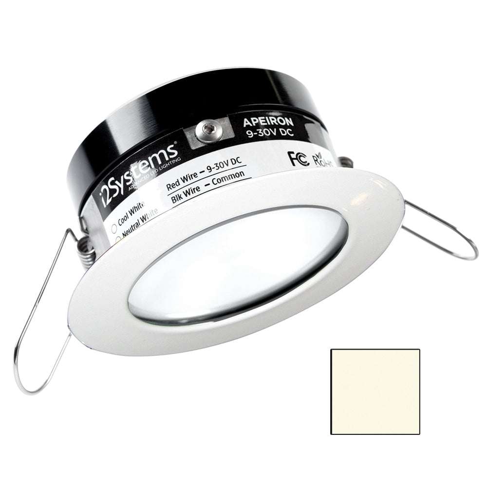 i2Systems Apeiron PRO A503 - 3W Spring Mount Light - Round - Neutral White - White Finish - A503-31BBD