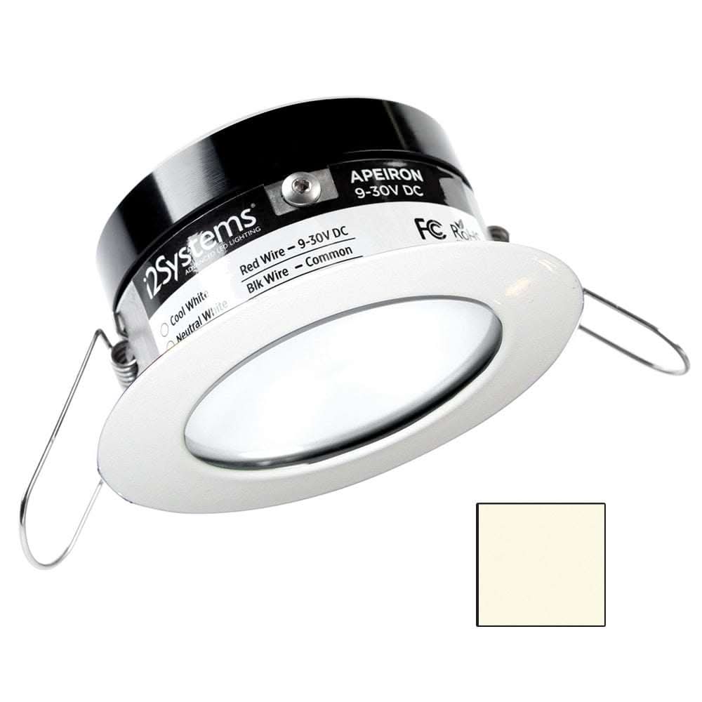 i2Systems Apeiron PRO A503 3W spring mount round LED light with neutral white color and white finish