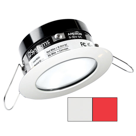 i2Systems Apeiron PRO A503 - 3W Spring Mount Light - Round - Cool White & Red - White Finish - A503-31AAG-H