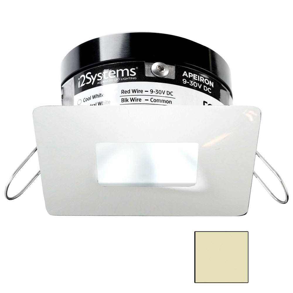 i2Systems Apeiron PRO A503 - 3W Spring Mount Light - Square/Square - Warm White - White Finish - A503-34CBBR