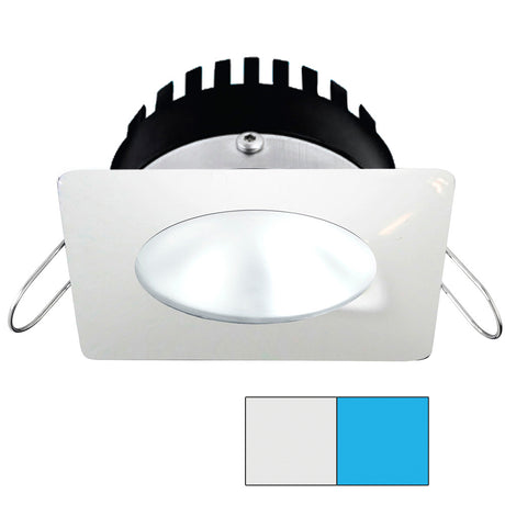 i2Systems Apeiron PRO A506 - 6W Spring Mount Light - Square/Round - Cool White & Blue - White Finish - A506-32AAG-E