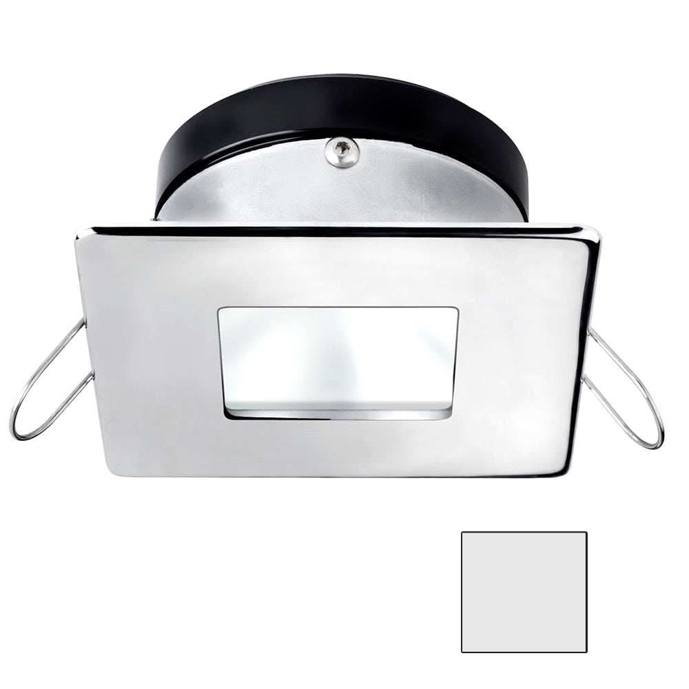 Apeiron A1110Z 4.5W marine LED spring mount light, square cool white chrome finish