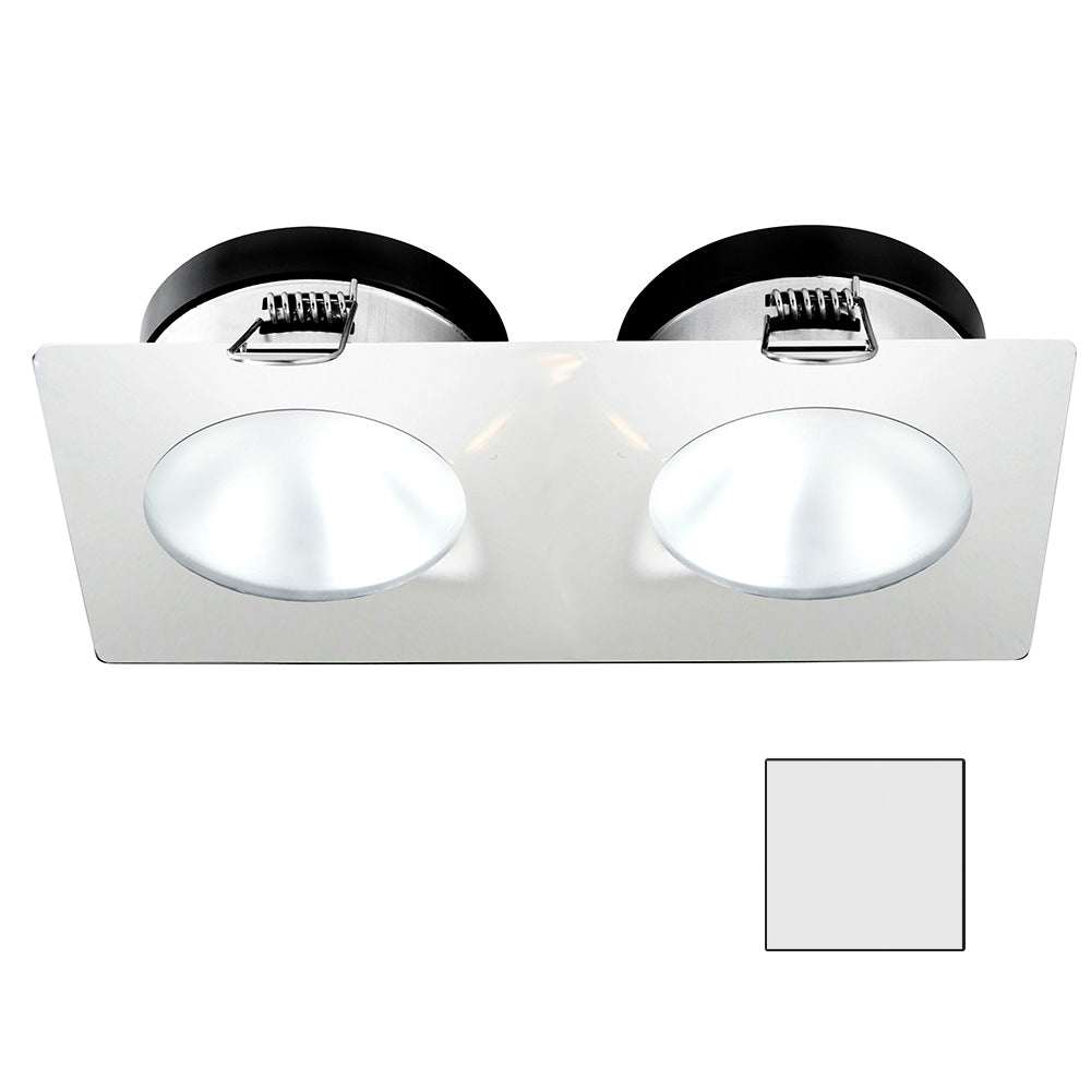i2Systems Apeiron A1110Z 4.5W spring mount double round cool white marine LED light with white finish