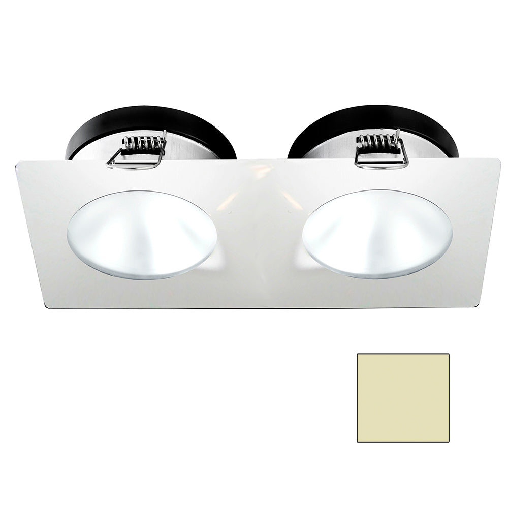 i2Systems Apeiron A1110Z - 4.5W Spring Mount Light - Double Round - Warm White - White Finish - A1110Z-35CAB