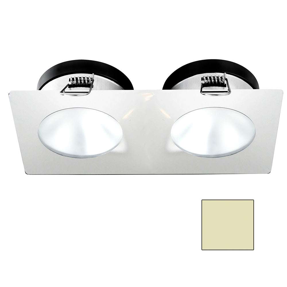 i2Systems Apeiron A1110Z - 4.5W Spring Mount Light - Double Round - Warm White - White Finish - A1110Z-35CAB