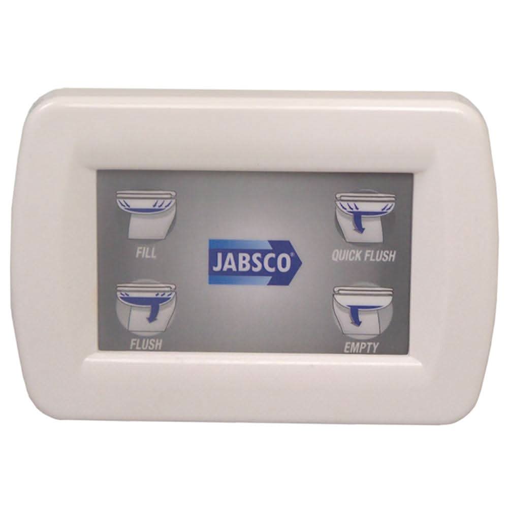 Jabsco Control Kit for Deluxe Flush and Lite Flush Toilets with fill, flush, quick flush, and empty functions