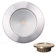 Lunasea “ZERO EMI” Recessed 3.5” LED Light - Warm White, Red with Brushed Stainless Steel Bezel - 12VDC - LLB-46WR-0A-BN