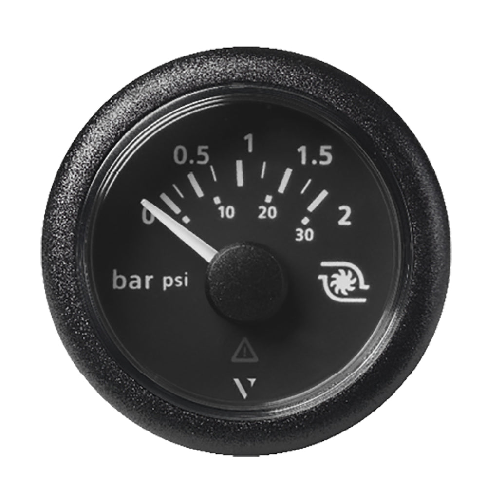 VDO Marine 2-1/16" (52mm) ViewLine Boost Pressure Gauge 2 Bar/30 PSI - 8-32V - Black Dial & Round Bezel - A2C59514149