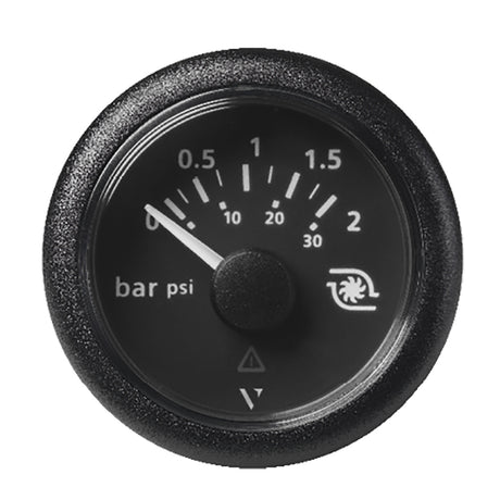 VDO Marine 2-1/16" (52mm) ViewLine Boost Pressure Gauge 2 Bar/30 PSI - 8-32V - Black Dial & Round Bezel - A2C59514149