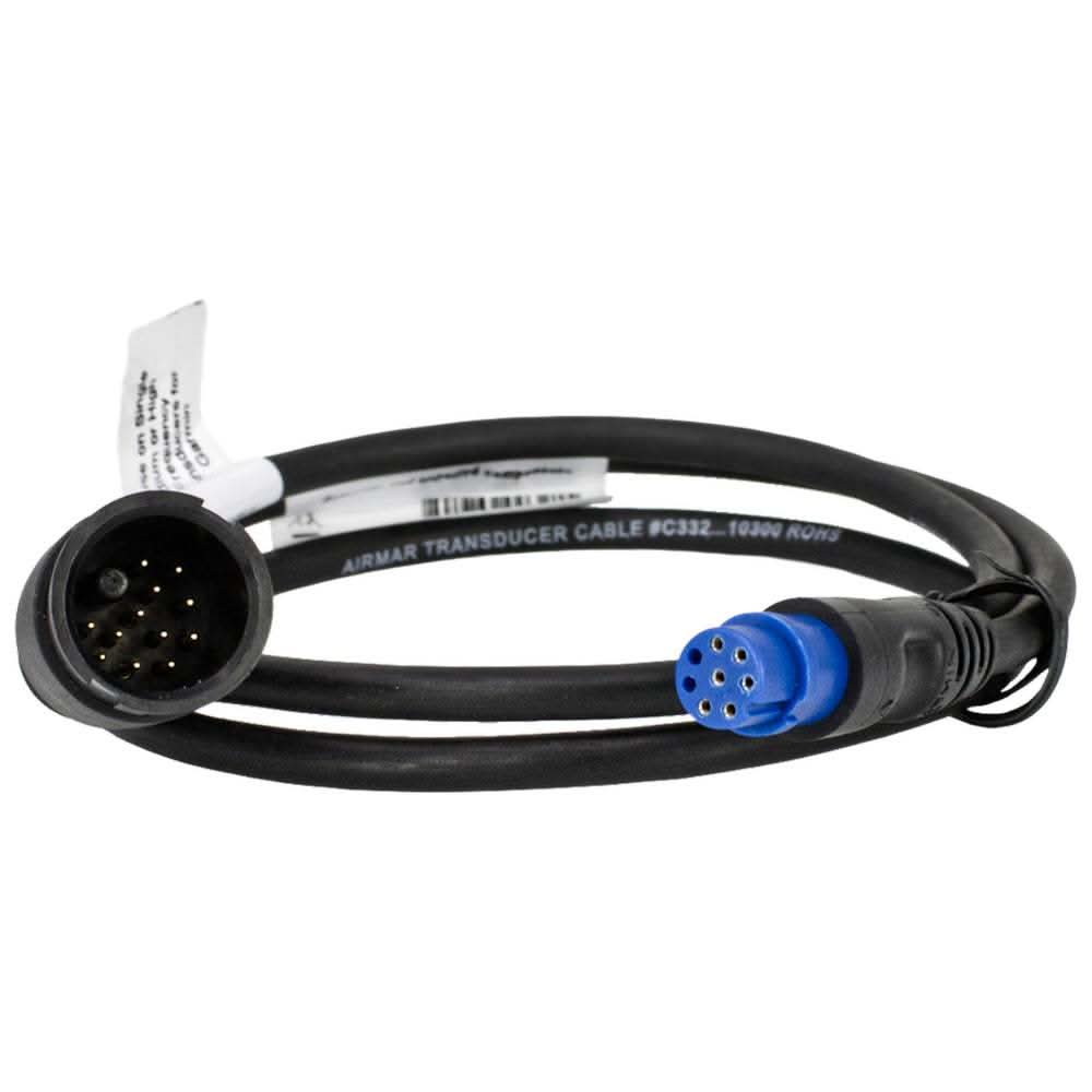 Airmar Garmin 8-Pin Mix & Match Cable for Low-Frequency CHIRP 1kW Transducers MMC-8G-L with black cable and blue connector