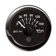 VDO Marine 2-1/16" (52mm) ViewLine Oil Pressure Indicator (8-16V) 0 to 150 PSI - Black Dial & Round Bezel - A2C59514118