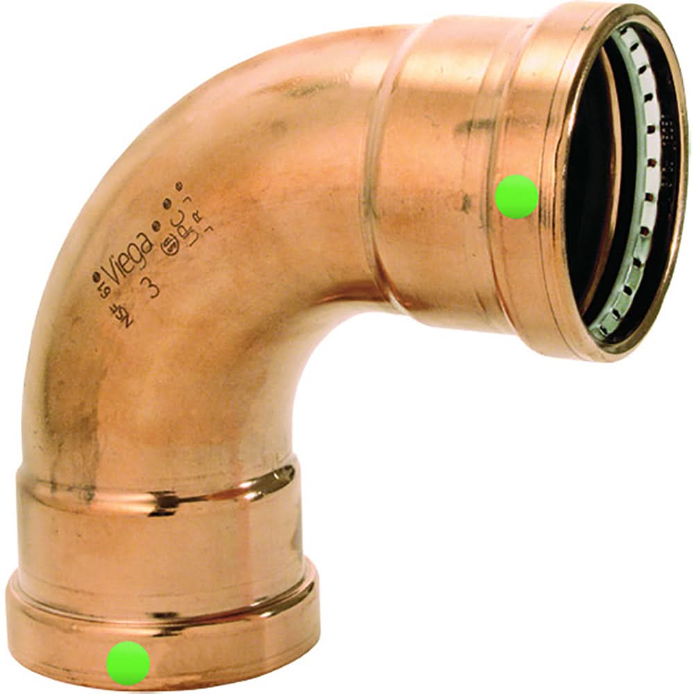 Viega ProPress XL 2-1/2" - 90 Degree Copper Elbow - Double Press Connection - Smart Connect Technology - 20623