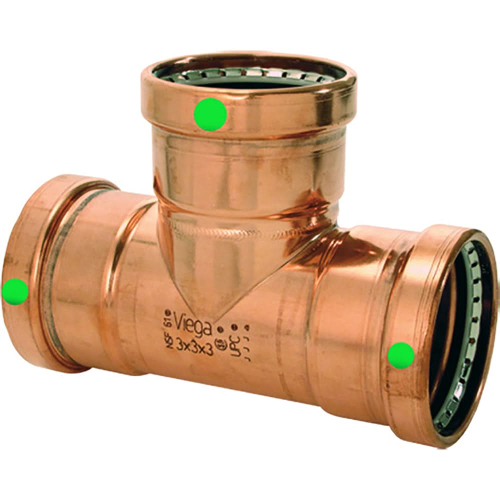 Viega ProPress XL 2-1/2" Copper Tee - Triple Press Connection - Smart Connect Technology - 20683
