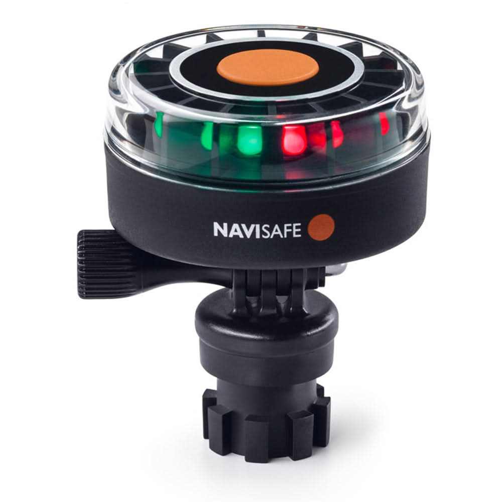 Navisafe Navilight Tricolor 2NM marine navigation light with Navimount base in black and clear casing