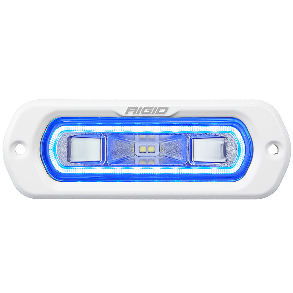 RIGID Industries SR-L Series Marine Spreader Light - White Flush Mount - White Light w/Blue Halo - 51201