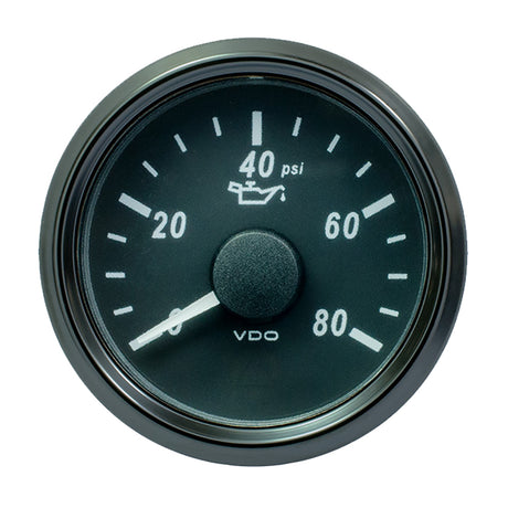 VDO SingleViu Oil Pressure Gauge with Harness - 80 PSI - A2C3833190030