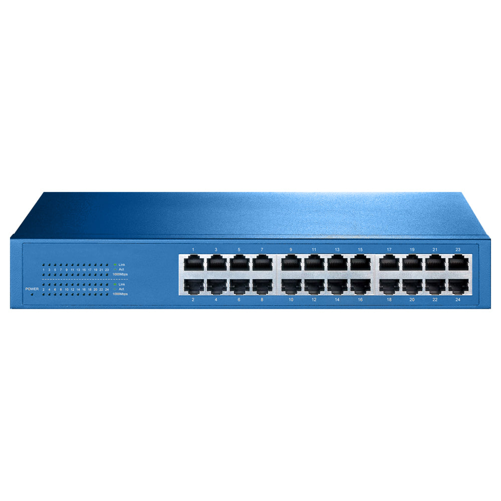 Aigean 24-Port Network Switch Desk or Rack - Mountable - 100-240VAC - 50/60Hz - NS-24