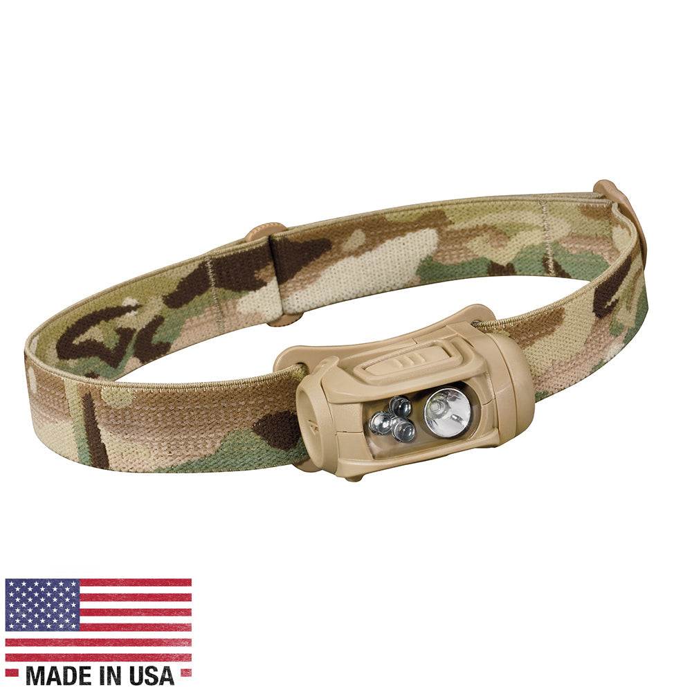 Princeton Tec REMIX LED headlamp in multicamo with adjustable strap and multiple LED lights