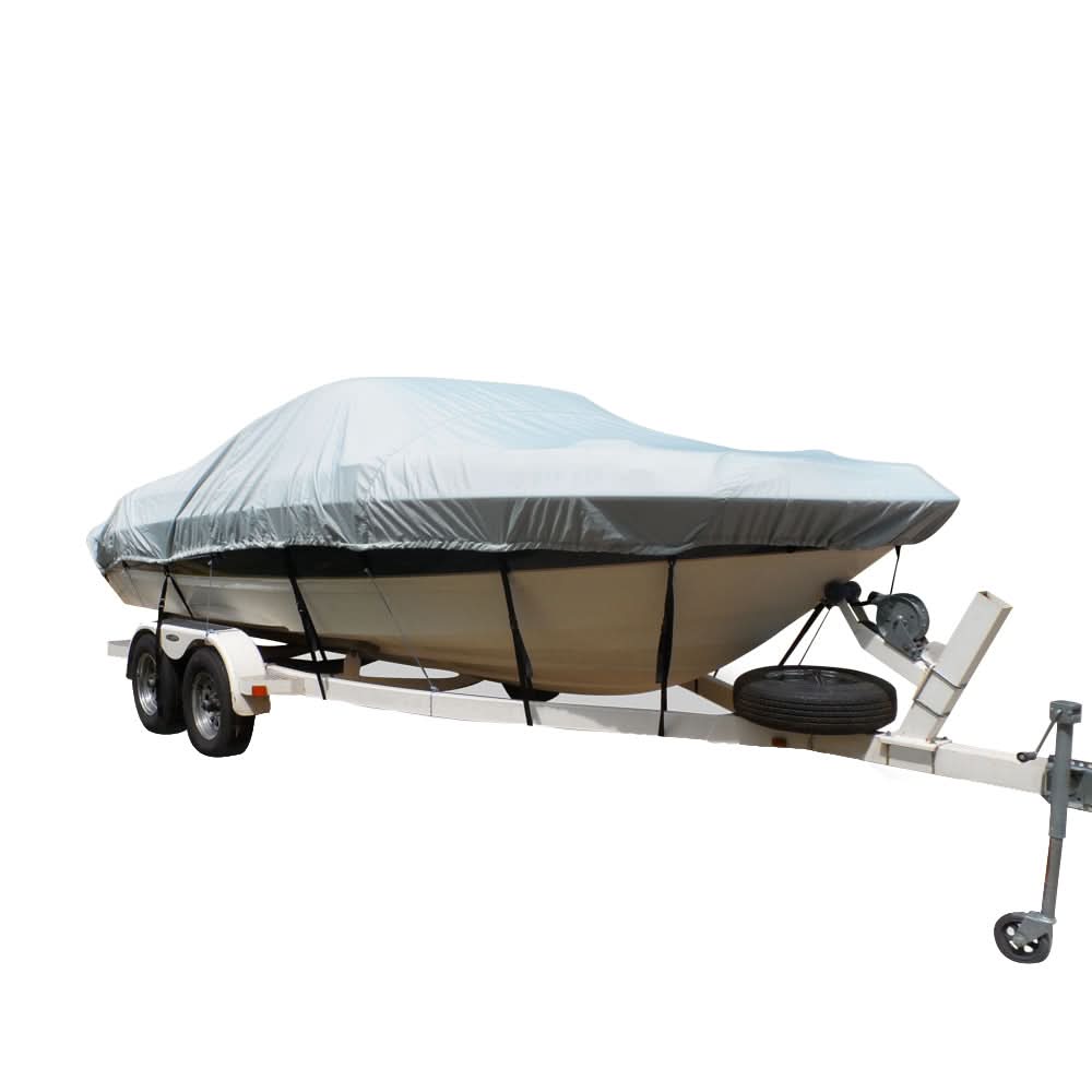Carver Flex-Fit PRO Polyester Size 5 Boat Cover for V-Hull Runabouts I/O or O/B - Grey - 79005