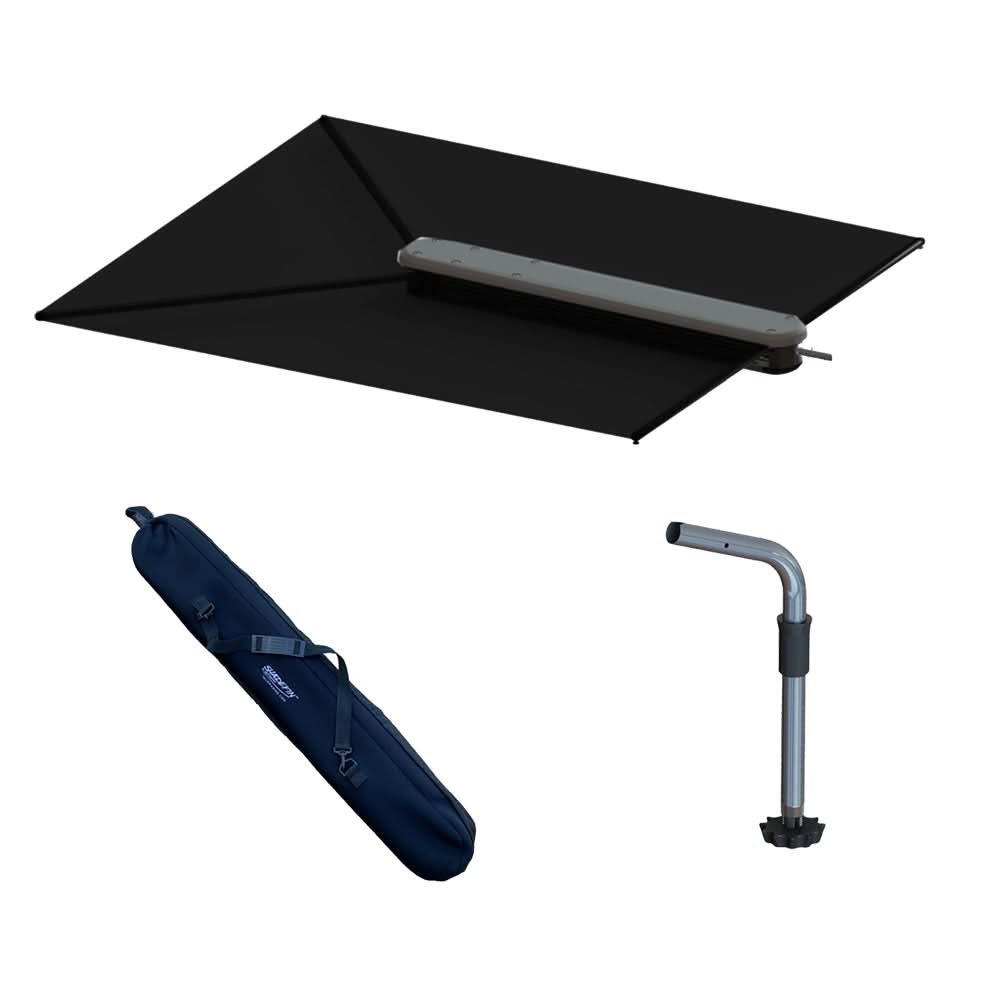 TACO ShadeFin with Black Fabric, Bag & Fixed Rod Holder Mount Kit - T10-3000-4