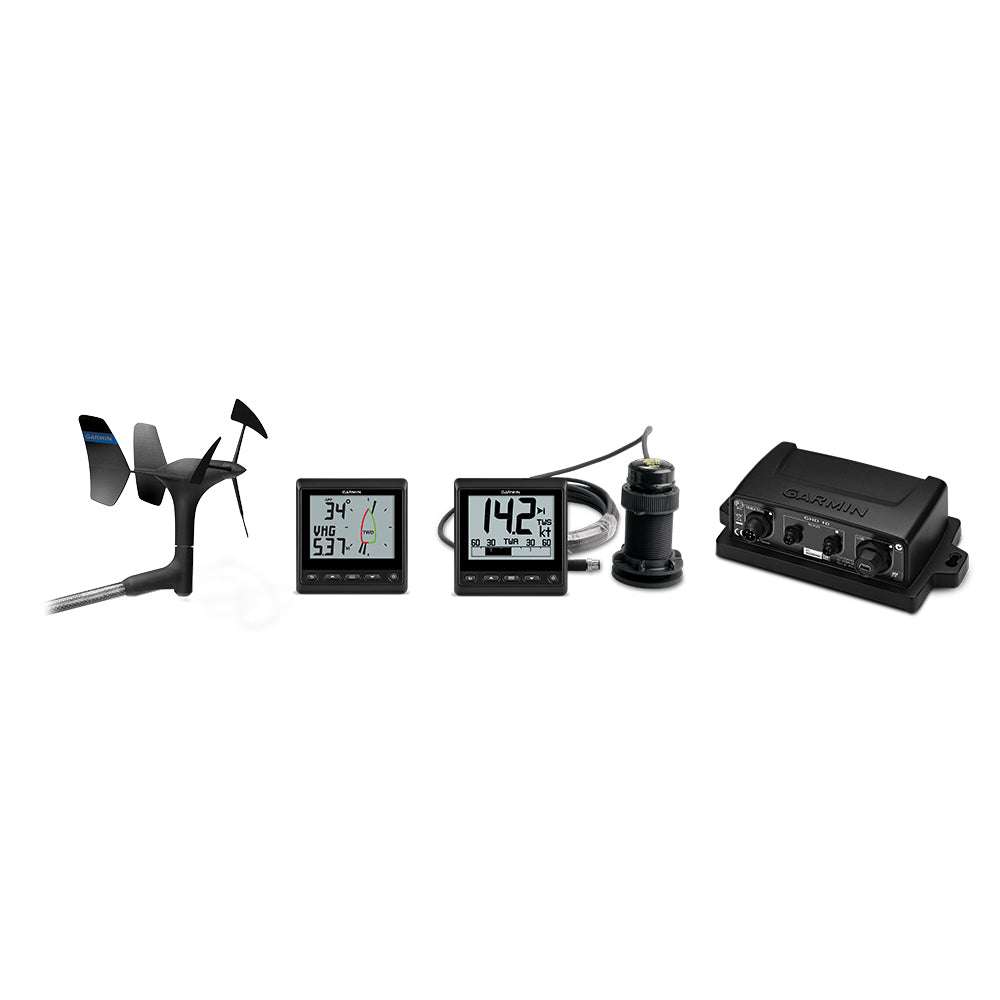 Garmin GNXô Wired Sail Pack with wind sensors, marine instruments, and transducers for sailing data monitoring