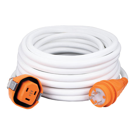 SmartPlug 30AMP/125V Cordset Female, SmartPlug Boatside & 30AMP Twist Type Dockside - White - 50' - C30503W