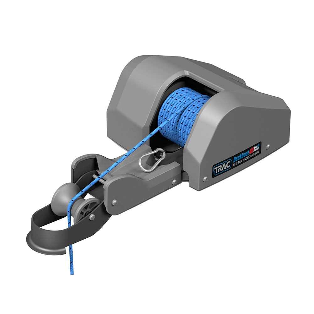 TRAC Deckboat 40-G3 electric anchor winch with auto deploy and blue anchor rope