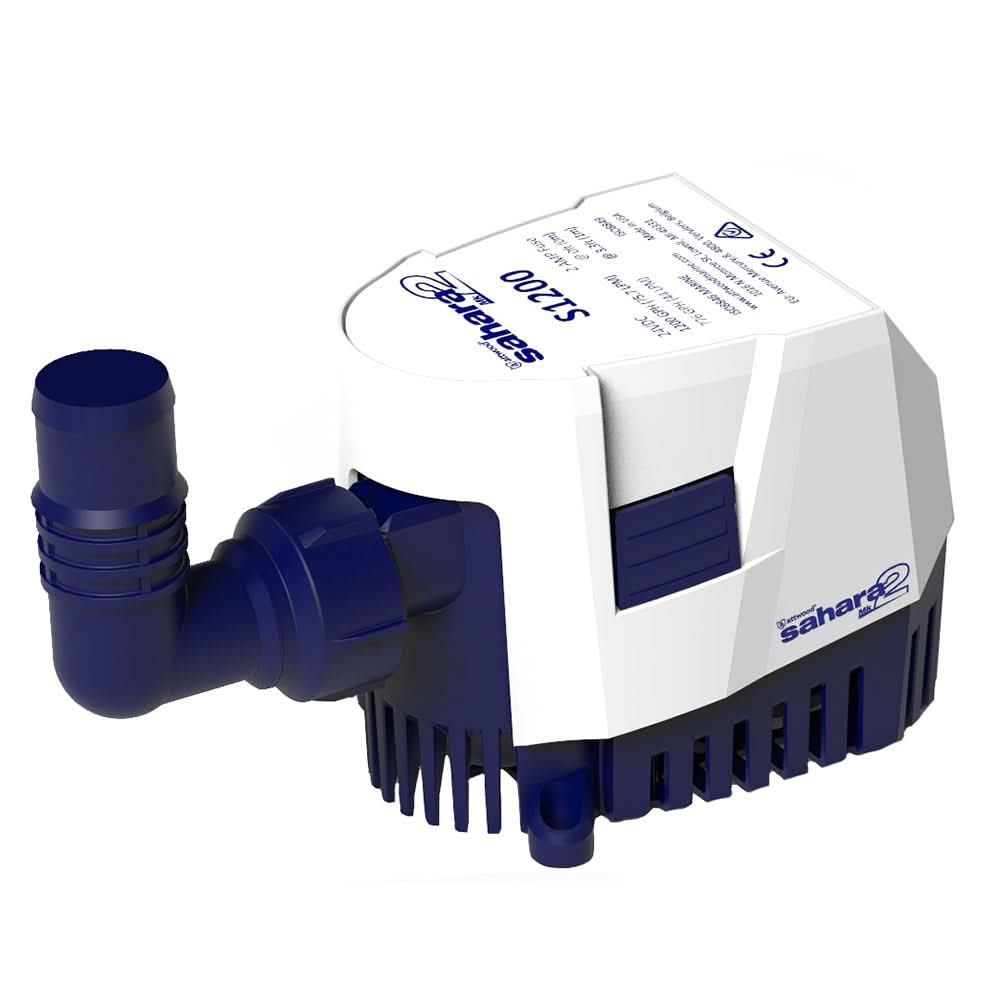 Attwood Sahara MK2 S1200 automatic bilge pump 1200 GPH 24 V marine bilge pump installed in a boat bilge
