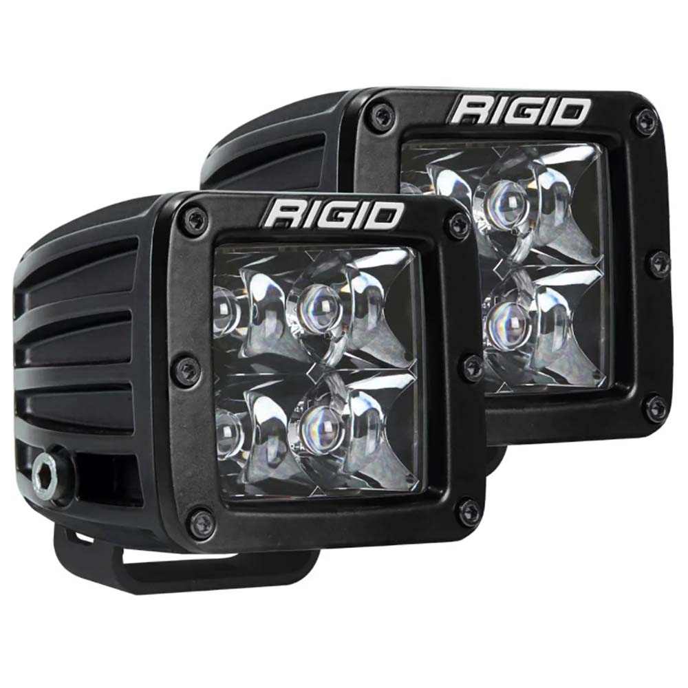 Pair of RIGID Industries D-Series Pro Dually Spot Surface Mount LED lights in black Midnight Edition