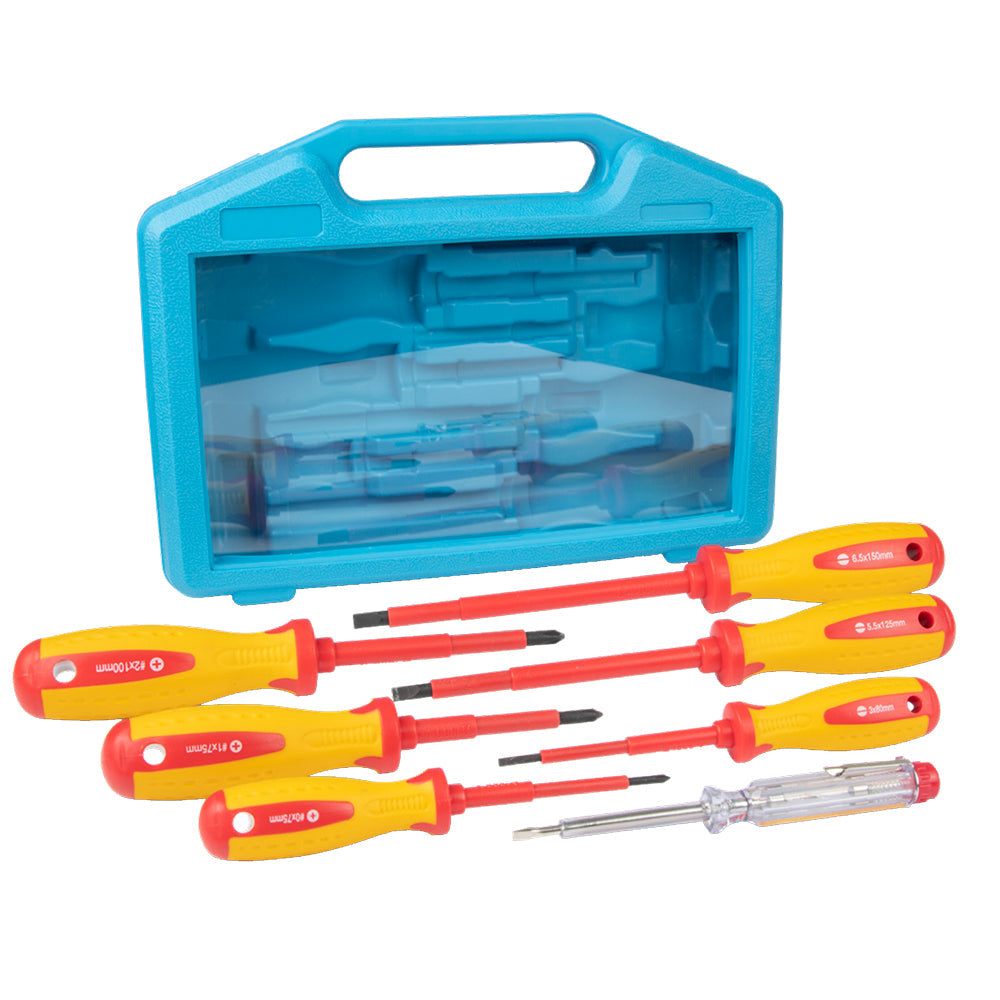 Ancor 7-piece insulated screwdriver set with carrying case and test probe