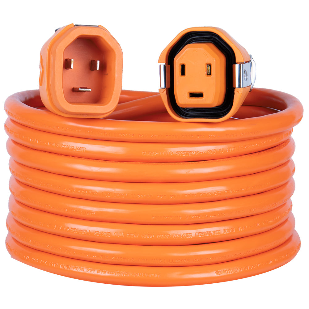 SmartPlug 30AMP 25-foot orange shore power cordset with dual SmartPlug connectors and weatherproof seals