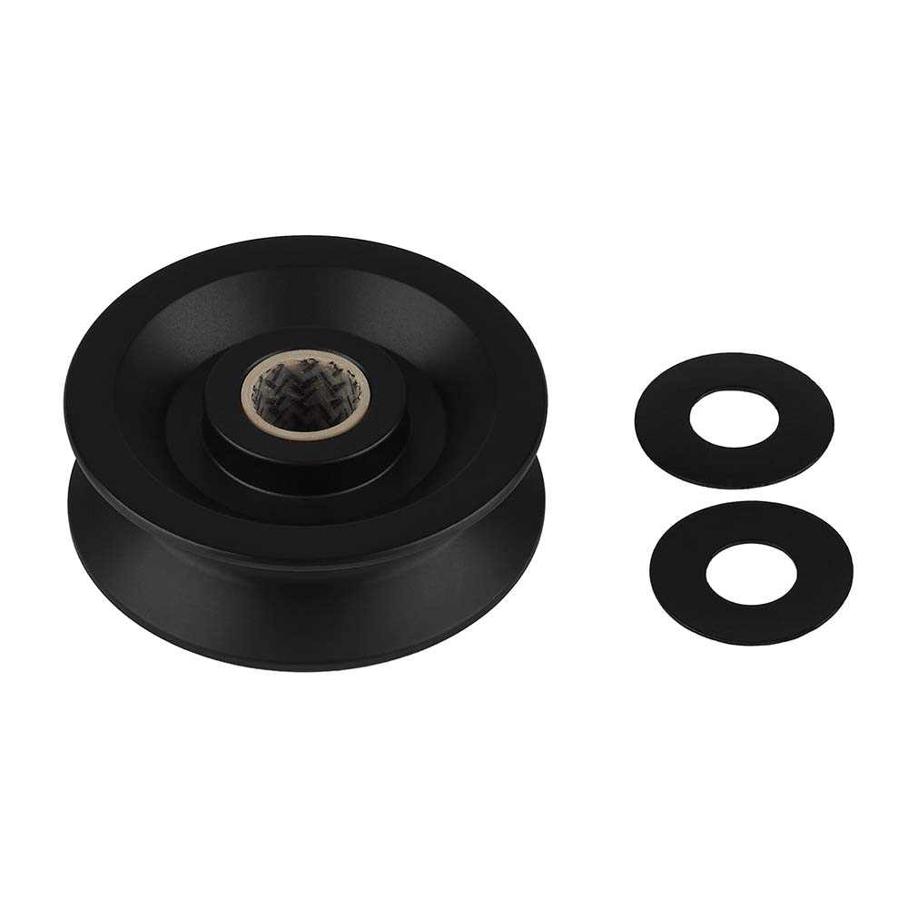 Schaefer 2-3/8 inch aluminum sheave with washers, 5/8 inch max line, black marine pulley component