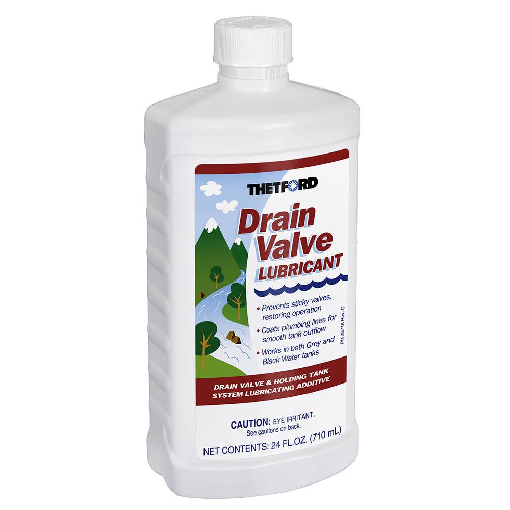 Thetford Drain Valve Lubricant 24oz bottle for smooth valve operation and tank outflow