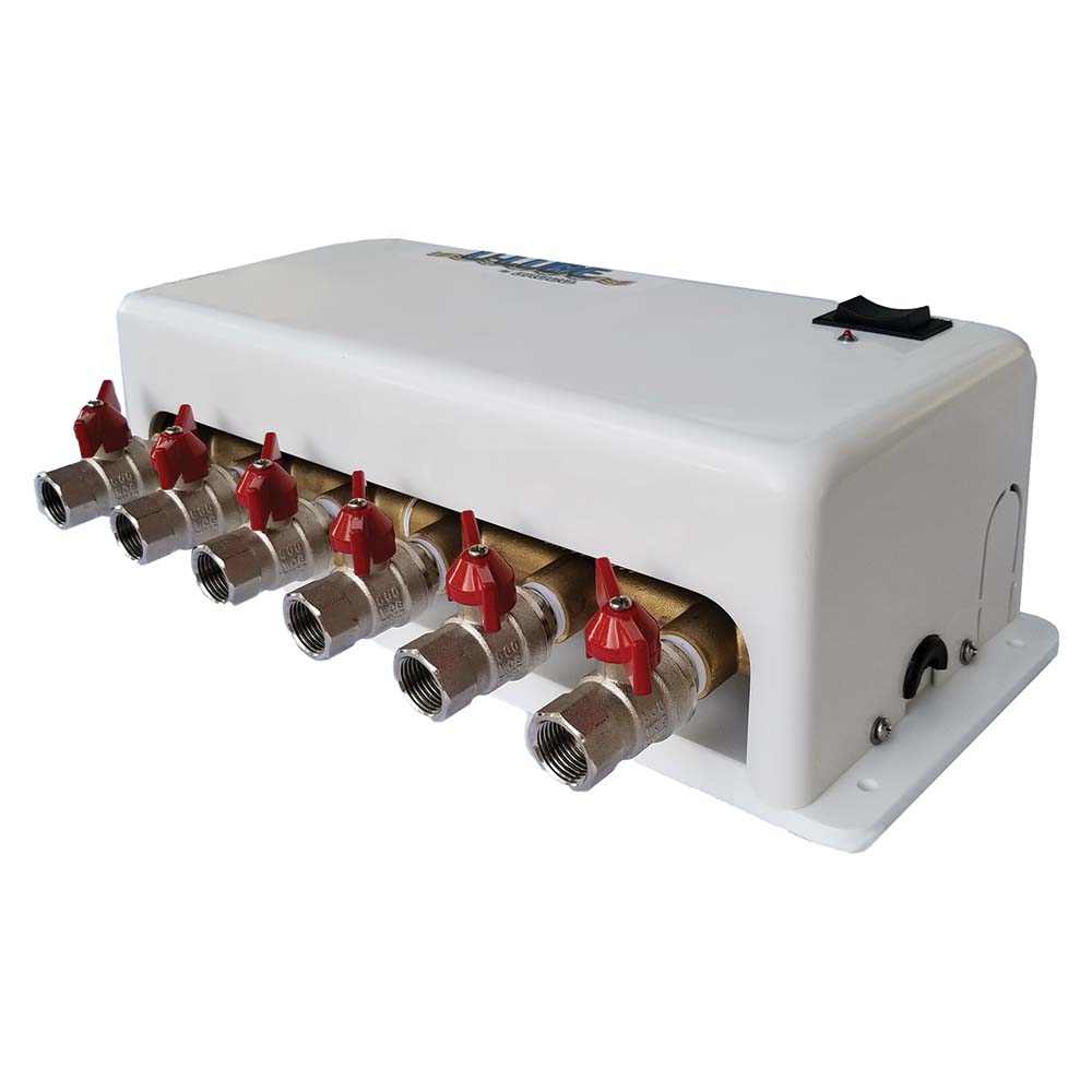 GROCO 6 Port Oil Change System with reversing switch and bronze manifold, 24V power, touchpad controlled marine pump system