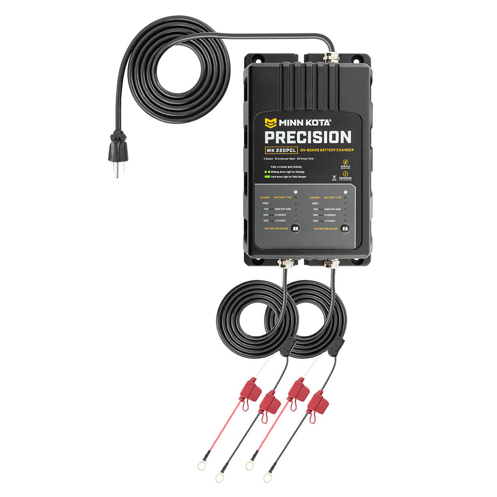 Minn Kota On-Board Precision Charger MK-220 PCL 2 Bank x 10 AMP LI Optimized Charger - 1832201