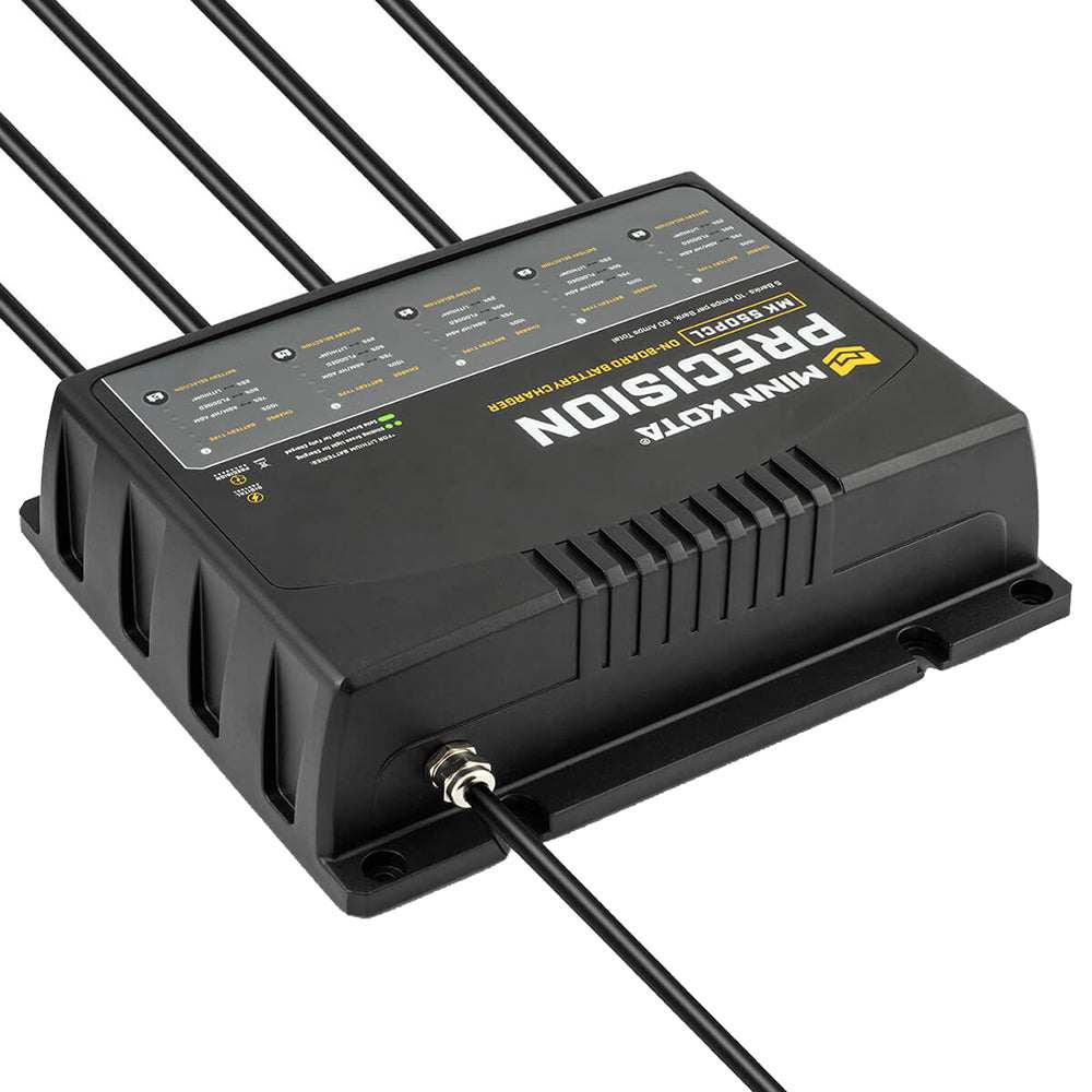 Minn Kota On-Board Precision Charger MK-550 PCL 5 Bank 10 AMP lithium-optimized waterproof battery charger