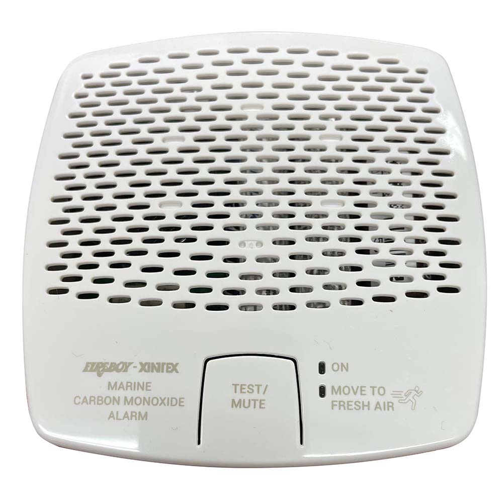 Xintex CMD6-MD-R white marine carbon monoxide alarm with test/mute button and 12/24V DC power