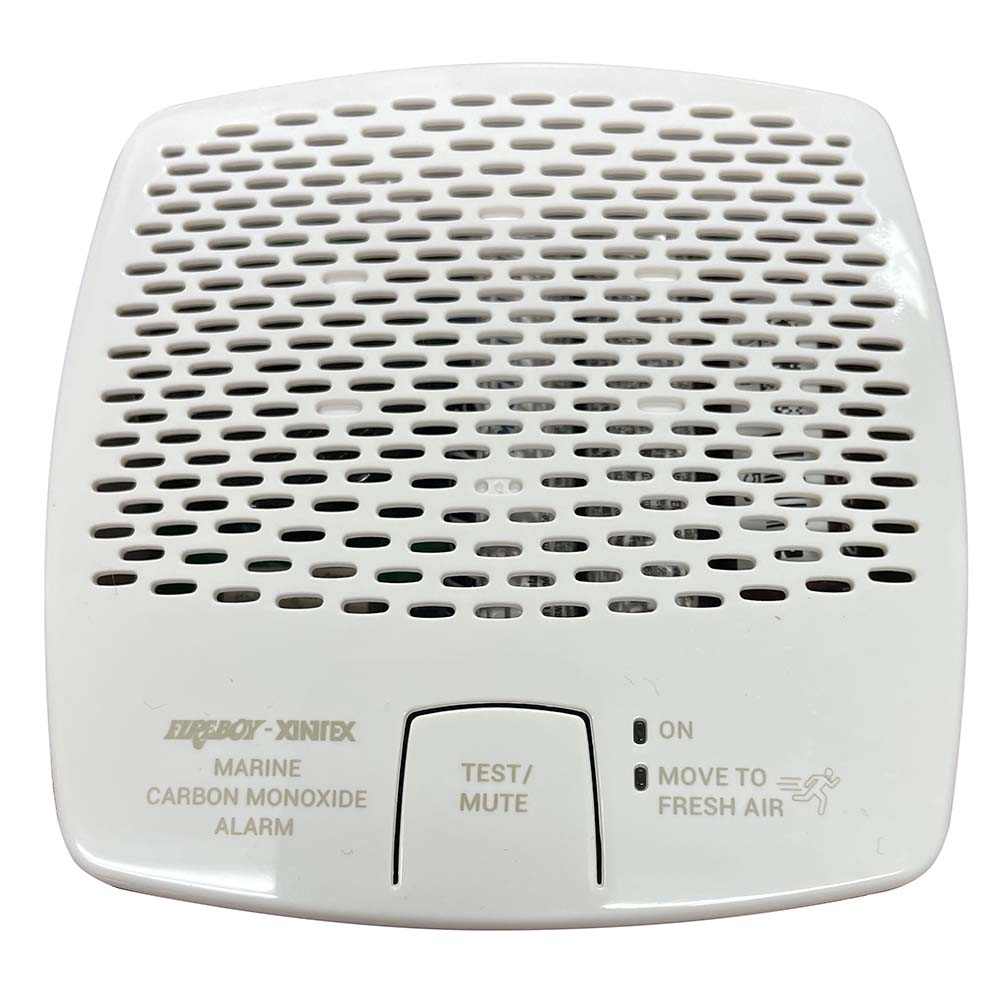 Xintex CMD6-MD-R white marine carbon monoxide alarm with test/mute button and 12/24V DC power