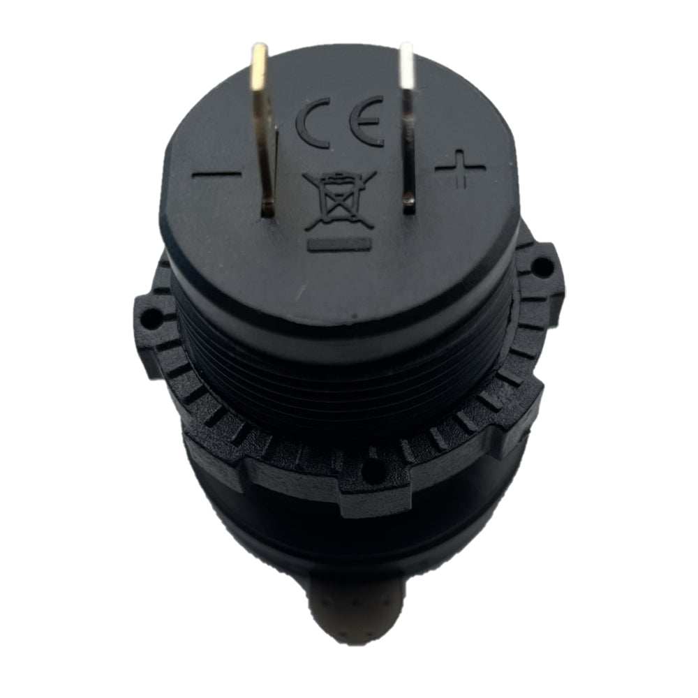 Poly-Planar Panel Mount dual-port USB charger with battery voltage indicator for 12V marine and automotive use