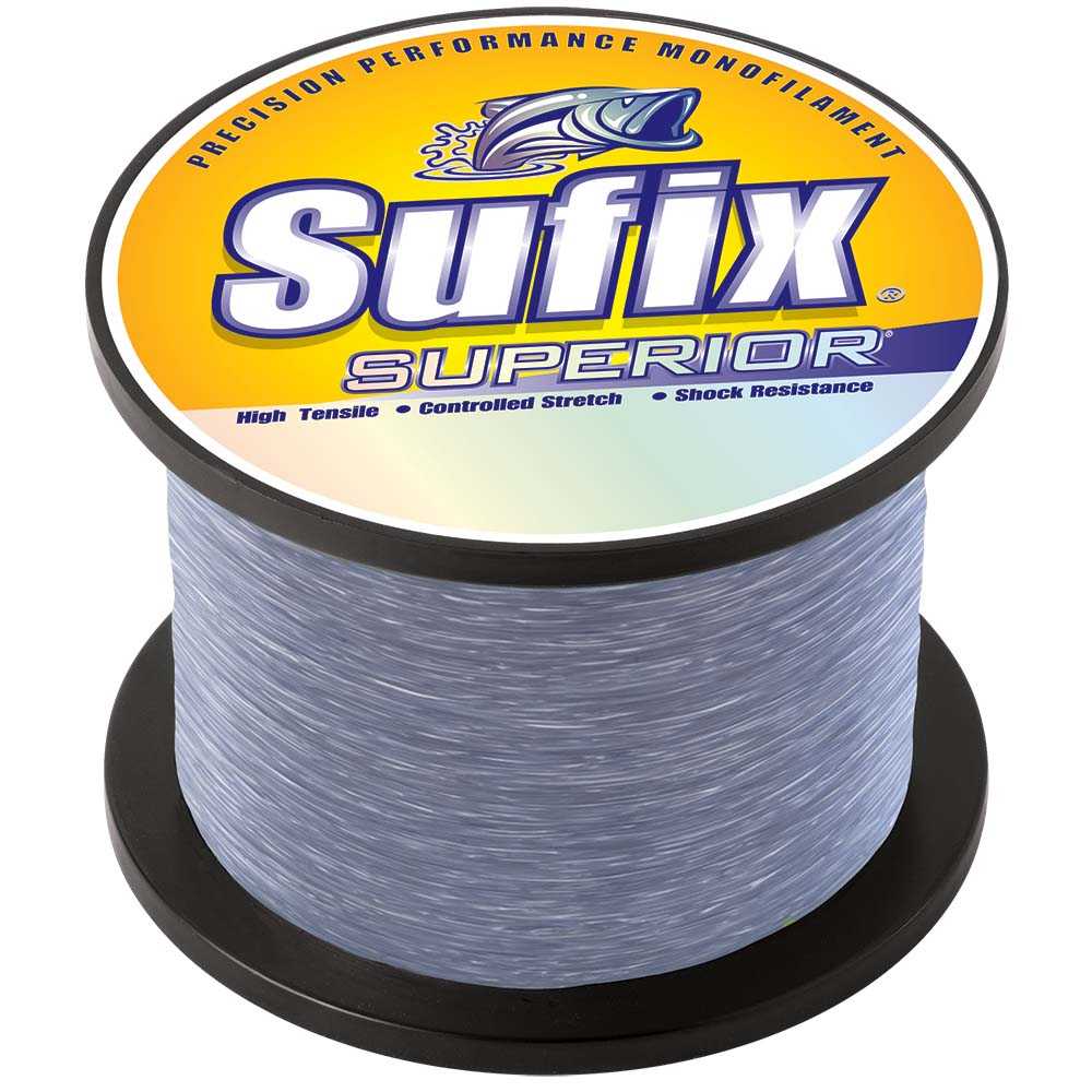 Sufix Superior Smoke Blue Monofilament fishing line spool, 60lb test, 3655 yards, high tensile strength and abrasion resistant