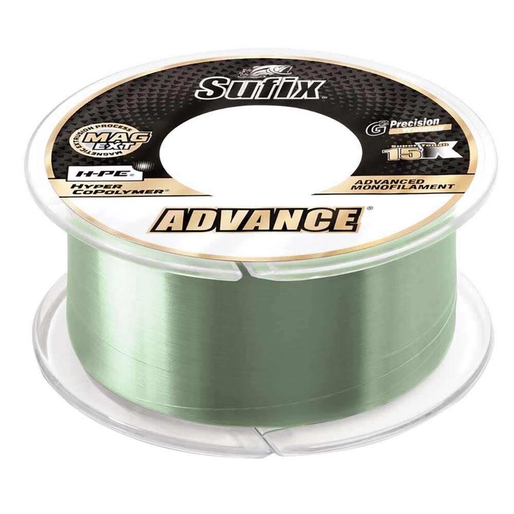 Sufix Advance Monofilament 17lb low-vis green fishing line 330 yards spool
