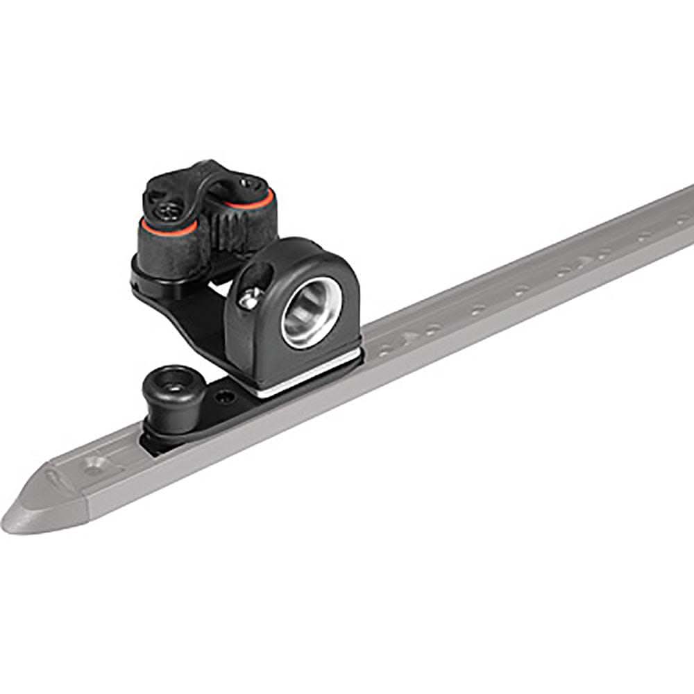 Ronstan Series 19 C-Track with slide, swivel fairlead, cleat, and stop for dinghy and small catamaran sailing applications
