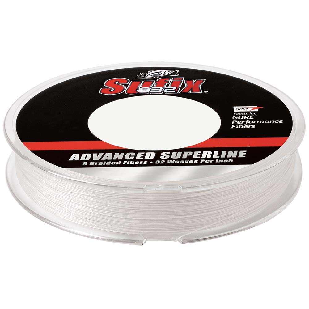 Sufix 832 Advanced Superline 6lb fishing braid 150 yards Ghost color with Gore Performance fibers and 32 weaves per inch