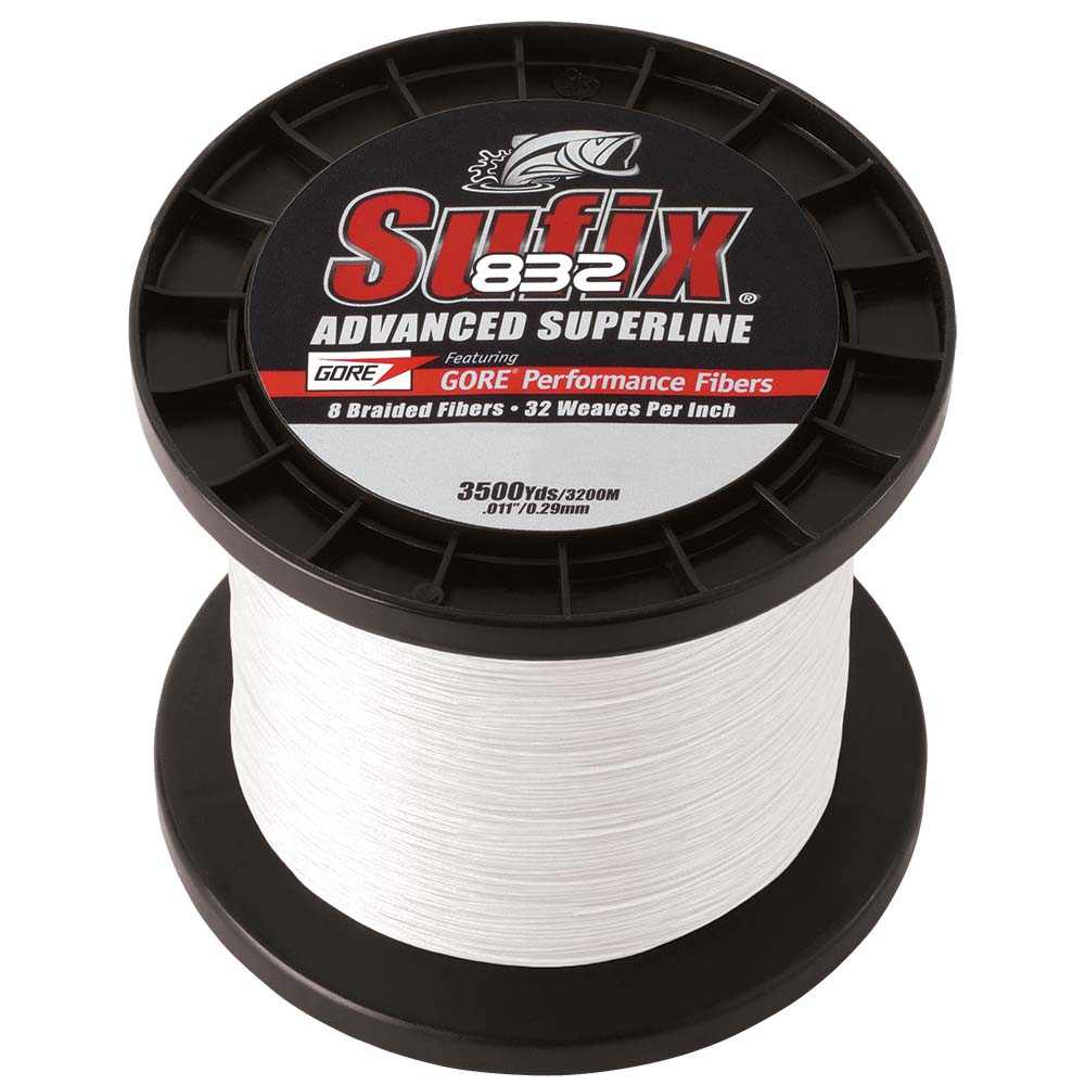 Sufix 832 Advanced Superline 6lb ghost braided fishing line spool 3500 yards